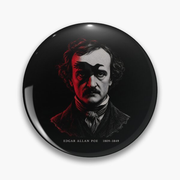 Item preview, Edgar Allan Poe – Raven Shadow Across a Red Portrait designed and sold by Fenay Designs.