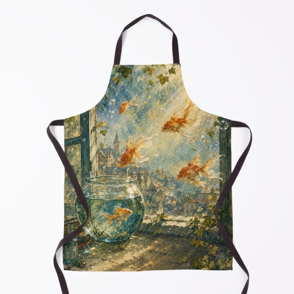Item preview, Magical window view with floating goldfish designed and sold by careninemajesty.