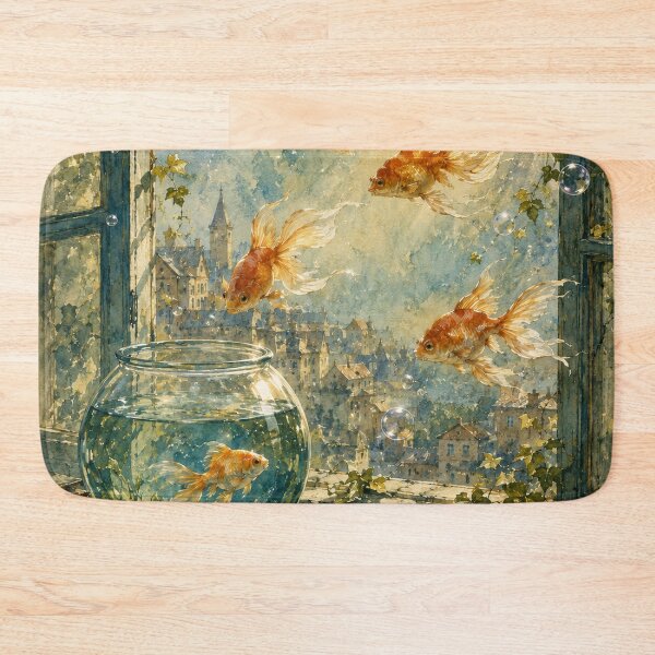 Item preview, Magical window view with floating goldfish designed and sold by careninemajesty.