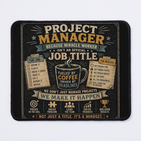 Item preview, Project Manager Fueled by Coffee Funny Project Management designed and sold by Eng-Art.