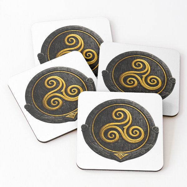Item preview, Celtic Triskele Medallion — Bog Oak & Gold designed and sold by The Painted Fence.