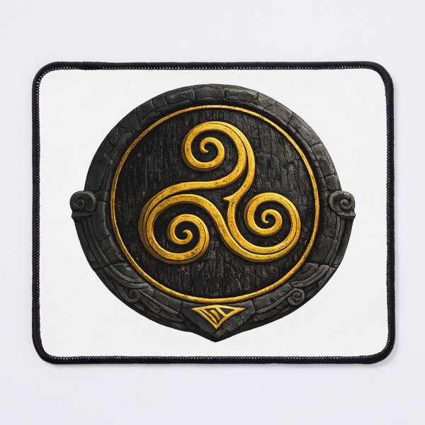 Item preview, Celtic Triskele Medallion — Bog Oak & Gold designed and sold by The Painted Fence.