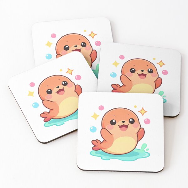 Item preview, Cute Excited Kawaii Seal Cartoon | Adorable Seal Sticker & Gift Design designed and sold by Rood-Art-Studio.