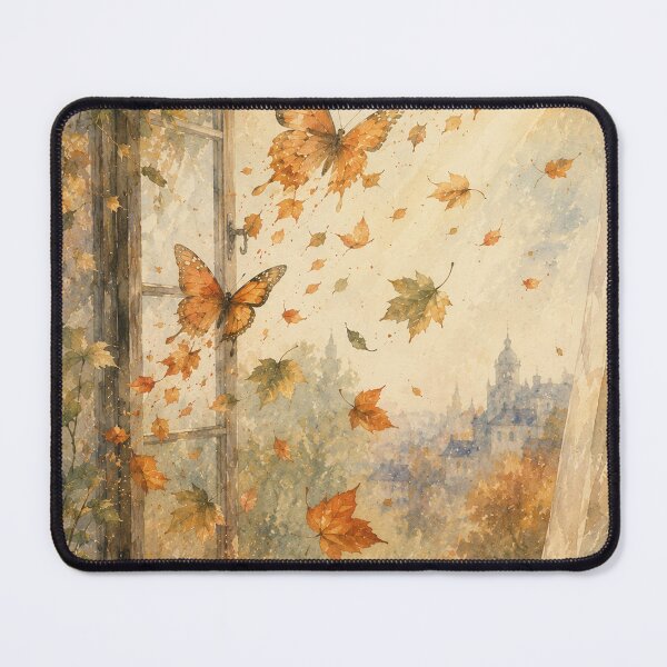 Item preview, Butterflies and leaves in autumn breeze designed and sold by careninemajesty.