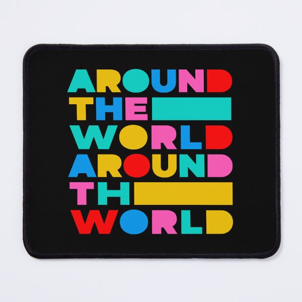 Item preview, Around the World Typography – Electronic Music Inspired Retro Quote designed and sold by paulo silveira.