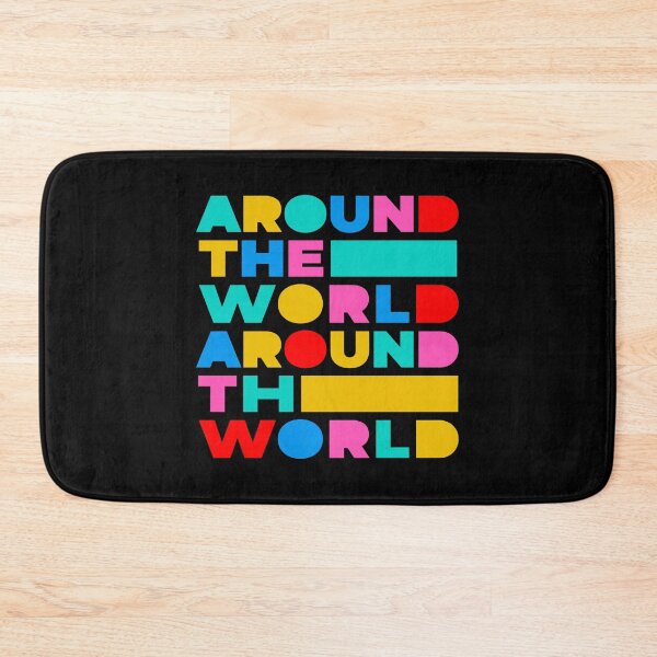 Item preview, Around the World Typography – Electronic Music Inspired Retro Quote designed and sold by paulo silveira.