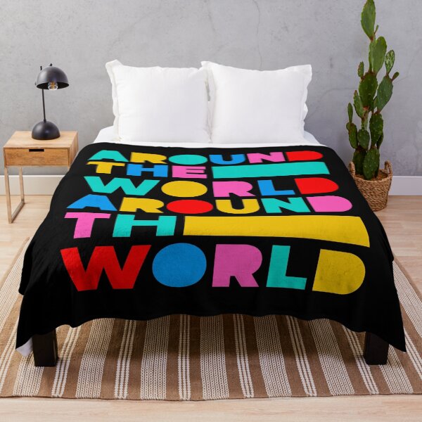 Item preview, Around the World Typography – Electronic Music Inspired Retro Quote designed and sold by paulo silveira.