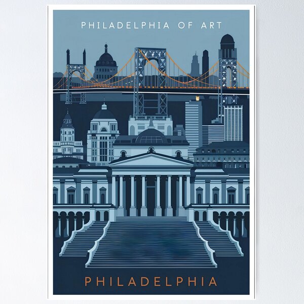 Item preview, Iconic Philadelphia Skyline Travel Poster - Home Decor & Stylish Cityscape Wall Art designed and sold by Resilient Art Gallery.