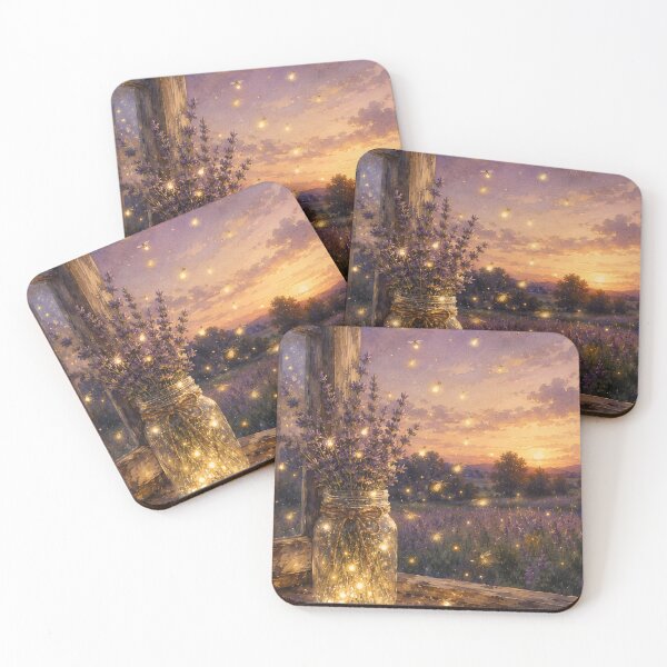 Item preview, Glowing lavender in twilight meadow designed and sold by careninemajesty.