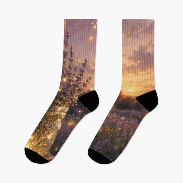 Item preview, Glowing lavender in twilight meadow designed and sold by careninemajesty.