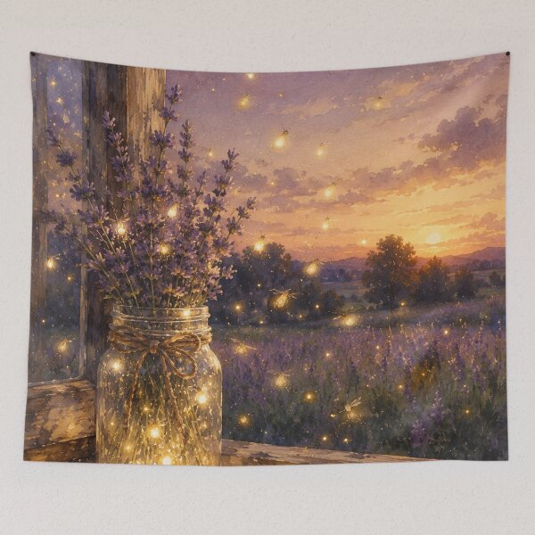 Item preview, Glowing lavender in twilight meadow designed and sold by careninemajesty.