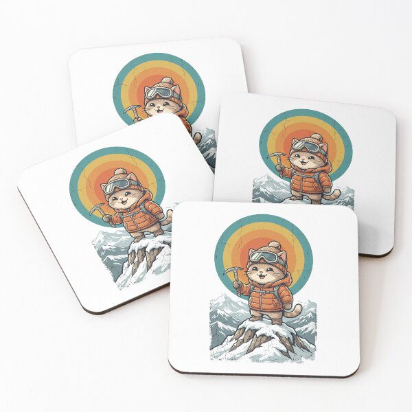 Item preview, Himalayan Mountaineering Cute Summit Cat Alpine Explorer Essential T-Shirt designed and sold by pawsome purrfect.