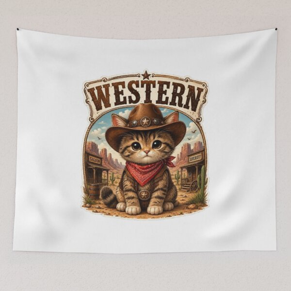 Item preview, Gatto Cowboy Western Kawaii  designed and sold by RipantinaFantasy .