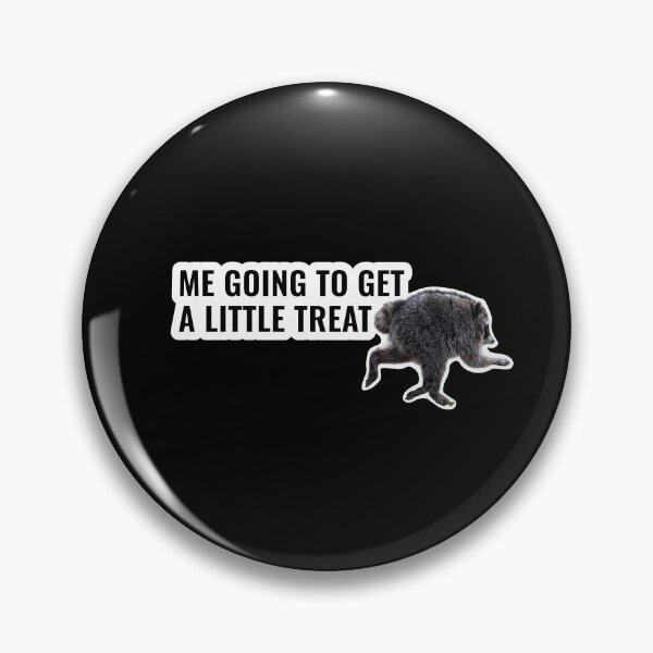 Item preview, Going To Get A Little Treat Raccoon Meme Sticker designed and sold by StikerChuns.