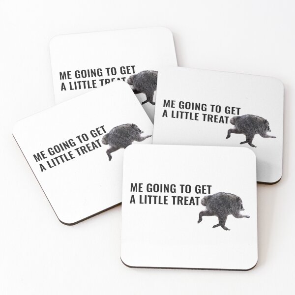 Item preview, Going To Get A Little Treat Raccoon Meme Sticker designed and sold by StikerChuns.