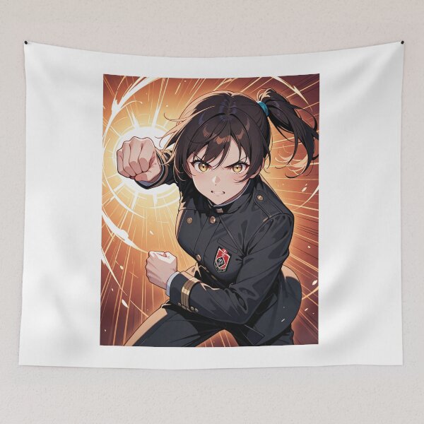 Item preview, Manga - Female fighter, Dynamic digital art Pixiv style designed and sold by AnimeShin.