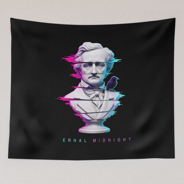 Item preview, Edgar Allan Poe – Eternal Midnight Neon Glitch Bust designed and sold by Fenay Designs.