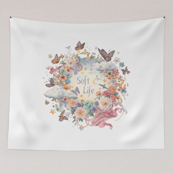 Item preview, Soft Life | Dreamy Whimsical Botanical & Celestial Illustration designed and sold by catcurio.