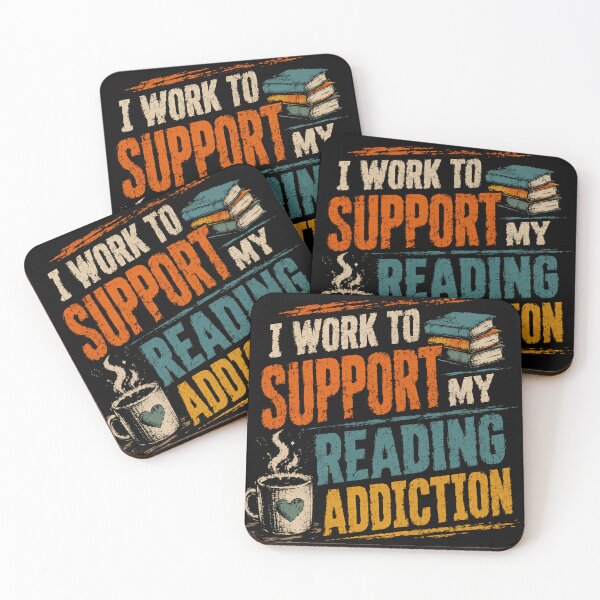 Item preview, I Work To Support My Reading Addiction Book Lover Reader Bibliophile designed and sold by RetroMini2026.