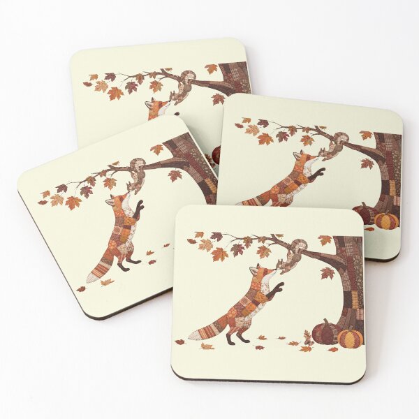 Item preview, Cute Autumn Patchwork fox and Squirill  designed and sold by Iiswaz.