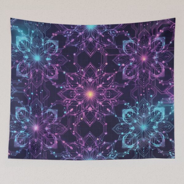 Item preview, Glowing Crystal Flower Sacred Geometry designed and sold by IntelliMindDesigns.