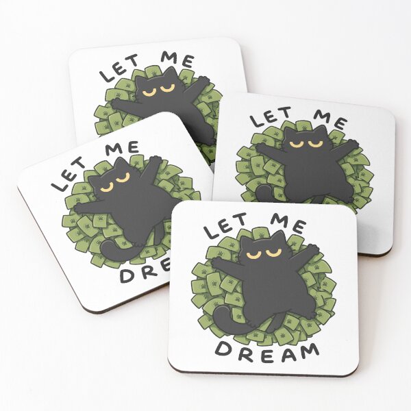 Item preview, Let Me Dream – Chubby Black Cat on Money Cute Funny designed and sold by RedHDesign.