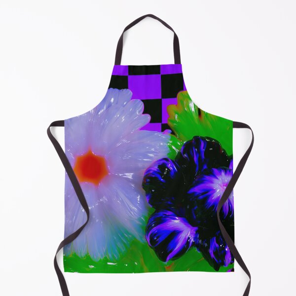 Item preview, Neon Surreal Flowers on Checkerboard designed and sold by bubblegoth.