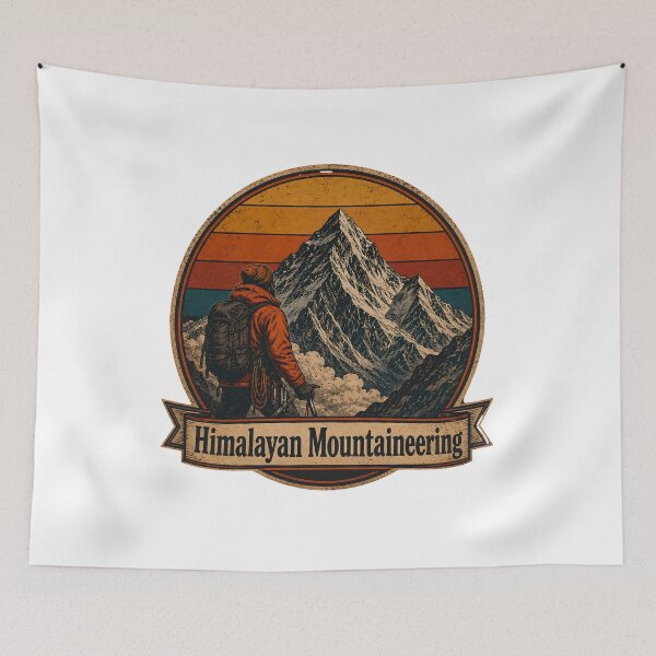 Item preview, Himalayan Mountaineering Trekking Expedition Retro Badge Essential T-Shirt designed and sold by pawsome purrfect.