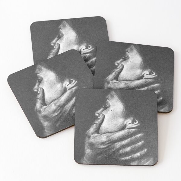 Item preview, Silenced Echoes - Dramatic Chiaroscuro Portrait designed and sold by BoyanVBart.