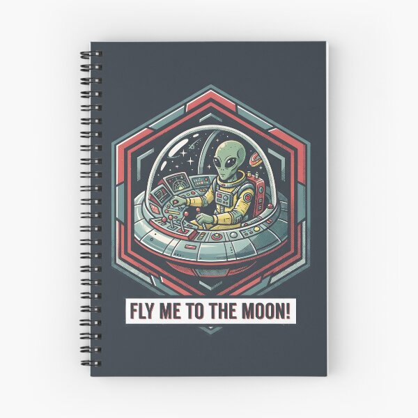 Item preview, Fly Me To The Moon Retro UFO Alien Pilot Graphic designed and sold by DuckOddity.