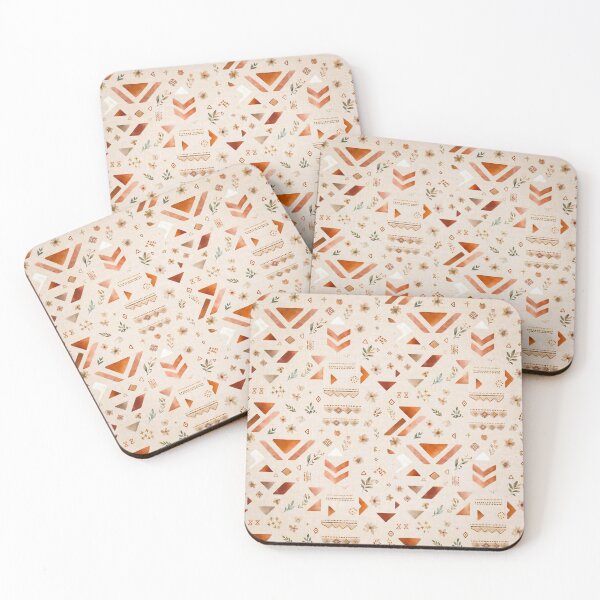 Item preview, Boho Terracotta Geometric Tribal Pattern designed and sold by Rama KLK.