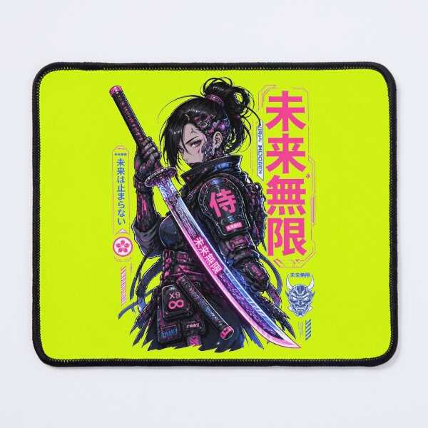 Item preview, Mirai Mugen – Cyber Samurai Future Warrior | Neon Japanese designed and sold by Cavalier-org.