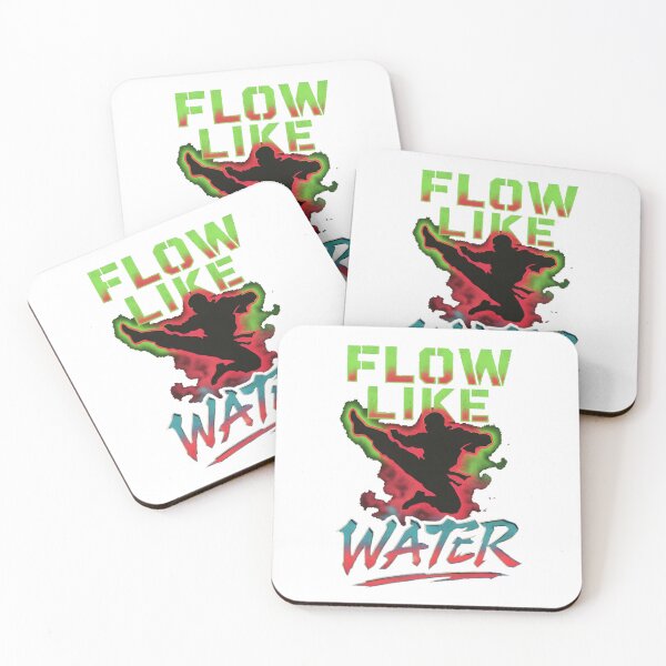 Item preview, Flow Like Water Ninja - Retro Neon Bruce Lee Quote Art designed and sold by A-M-G-Shop.