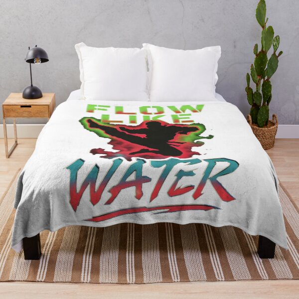 Item preview, Flow Like Water Ninja - Retro Neon Bruce Lee Quote Art designed and sold by A-M-G-Shop.