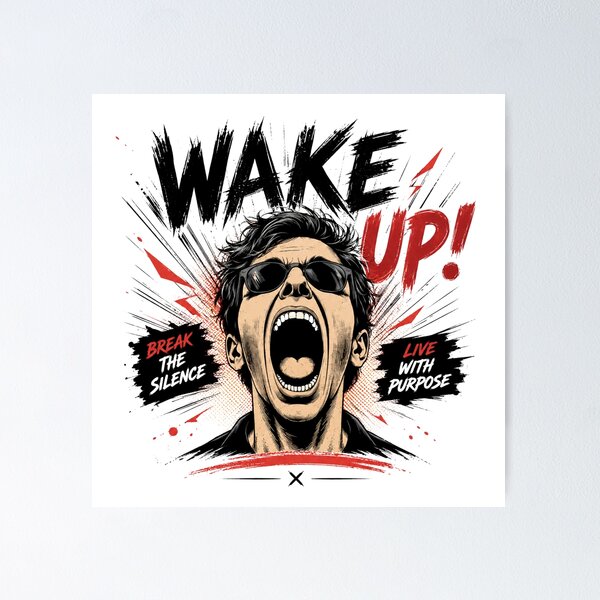 Item preview, Wake Up! Break the Silence Motivation Design designed and sold by WakeUpByLuki.