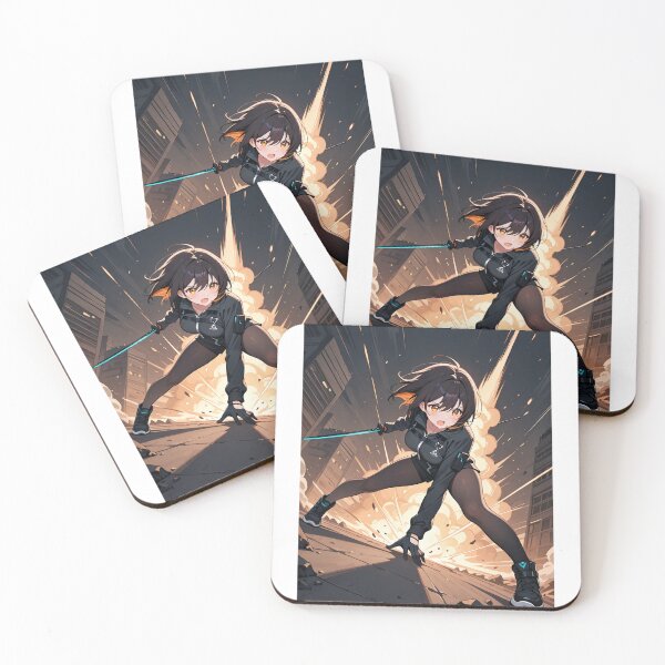 Item preview, Manga - Female Video Game Character, Epic Urban Battle Scene designed and sold by AnimeShin.