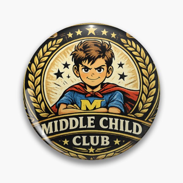 Item preview, Official Middle Child Club Badge T-Shirt | Exclusive Sibling Membership Tee designed and sold by irfanshikh.