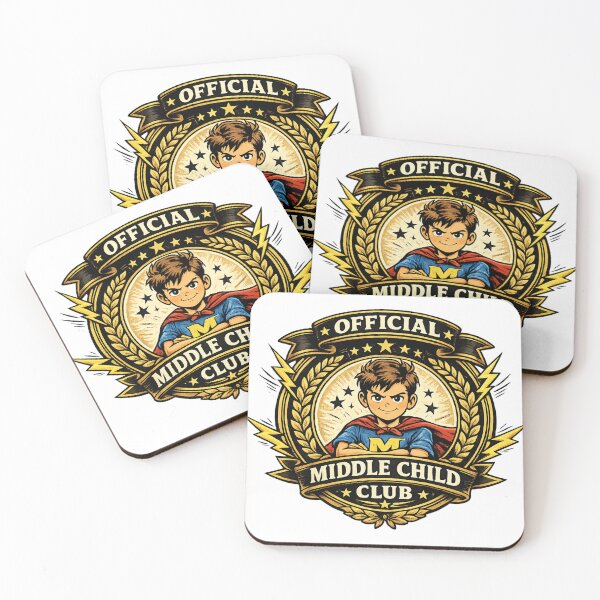 Item preview, Official Middle Child Club Badge T-Shirt | Exclusive Sibling Membership Tee designed and sold by irfanshikh.