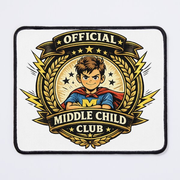 Item preview, Official Middle Child Club Badge T-Shirt | Exclusive Sibling Membership Tee designed and sold by irfanshikh.