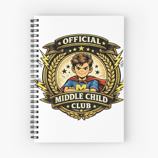 Item preview, Official Middle Child Club Badge T-Shirt | Exclusive Sibling Membership Tee designed and sold by irfanshikh.