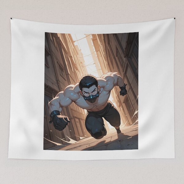 Item preview, Manga - Fictional Character, Muscular Man in Dynamic Action designed and sold by AnimeShin.