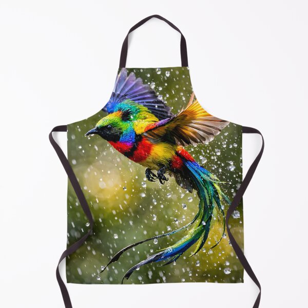 Item preview, A colorful rainbow bird flies through the summer rain. designed and sold by Fotografin1981.