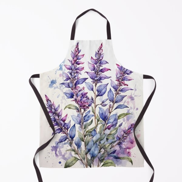 Aperçu de l'œuvre Peinture à l'aquarelle de fleurs de sauge créée et vendue par RawNaturePrints.