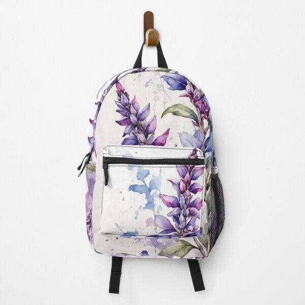 Aperçu de l'œuvre Peinture à l'aquarelle de fleurs de sauge créée et vendue par RawNaturePrints.