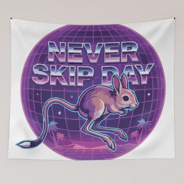 Item preview, Never Skip Leg Day Jerboa Retrowave Moon designed and sold by Arc2020.