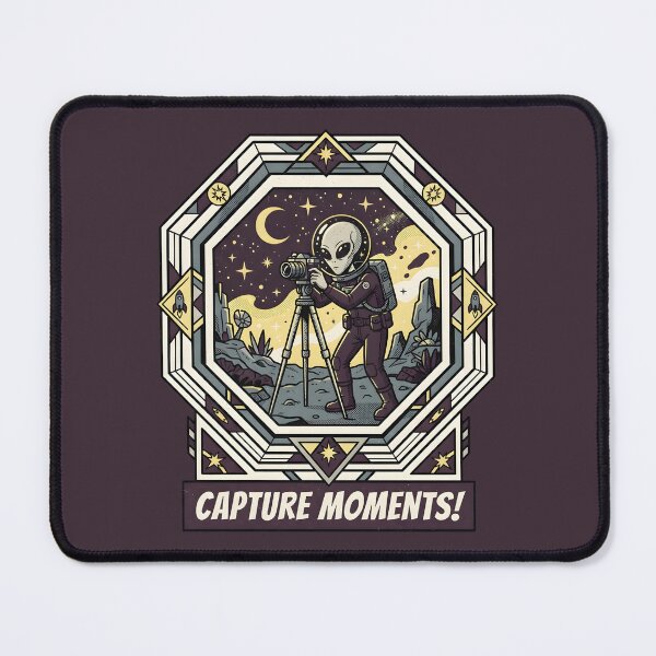 Item preview, Capture Moments Retro Alien Photographer Stargazing Art designed and sold by DuckOddity.
