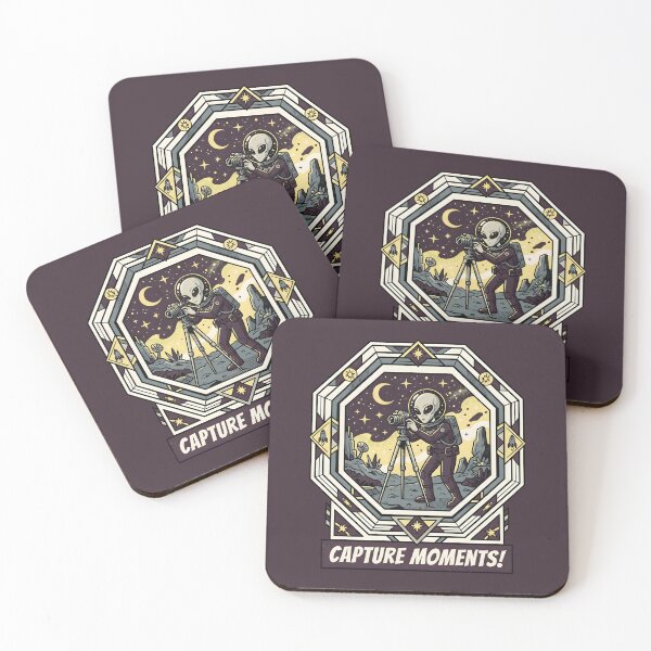 Item preview, Capture Moments Retro Alien Photographer Stargazing Art designed and sold by DuckOddity.