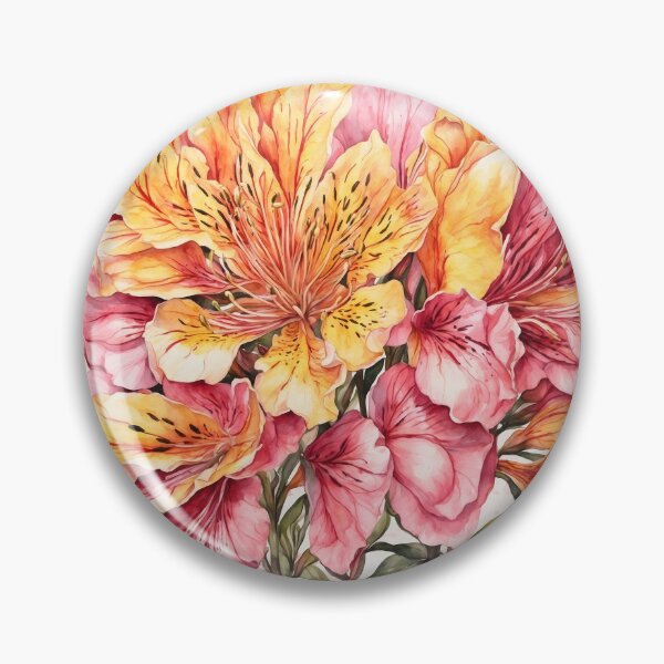 Item preview, Alstroemeria Flower Watercolor Painting designed and sold by RawNaturePrints.