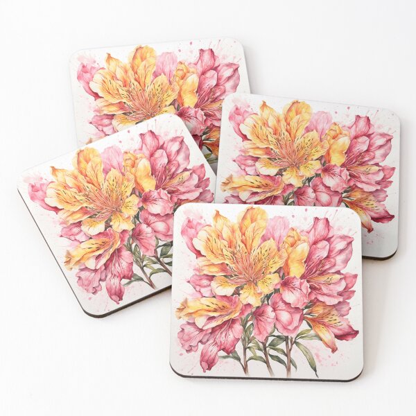 Item preview, Alstroemeria Flower Watercolor Painting designed and sold by RawNaturePrints.