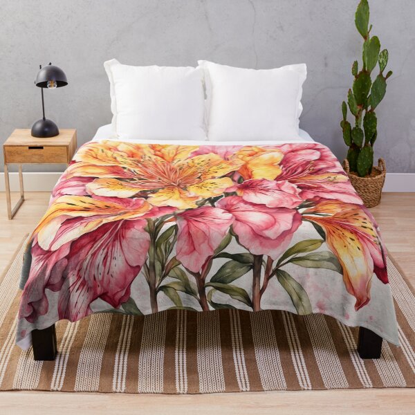 Item preview, Alstroemeria Flower Watercolor Painting designed and sold by RawNaturePrints.